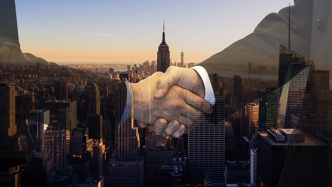 business handshake office